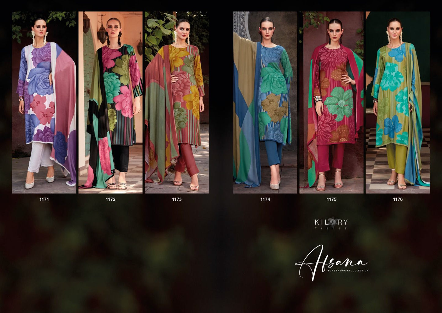 Afsana Winter Collection 2024 Kilory Viscose Pashmina Suits Wholesale Price