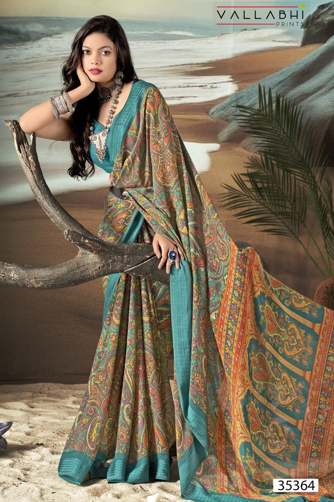 Agnija Vol 5 Vallabhi Prints Moss Sarees Wholesaler