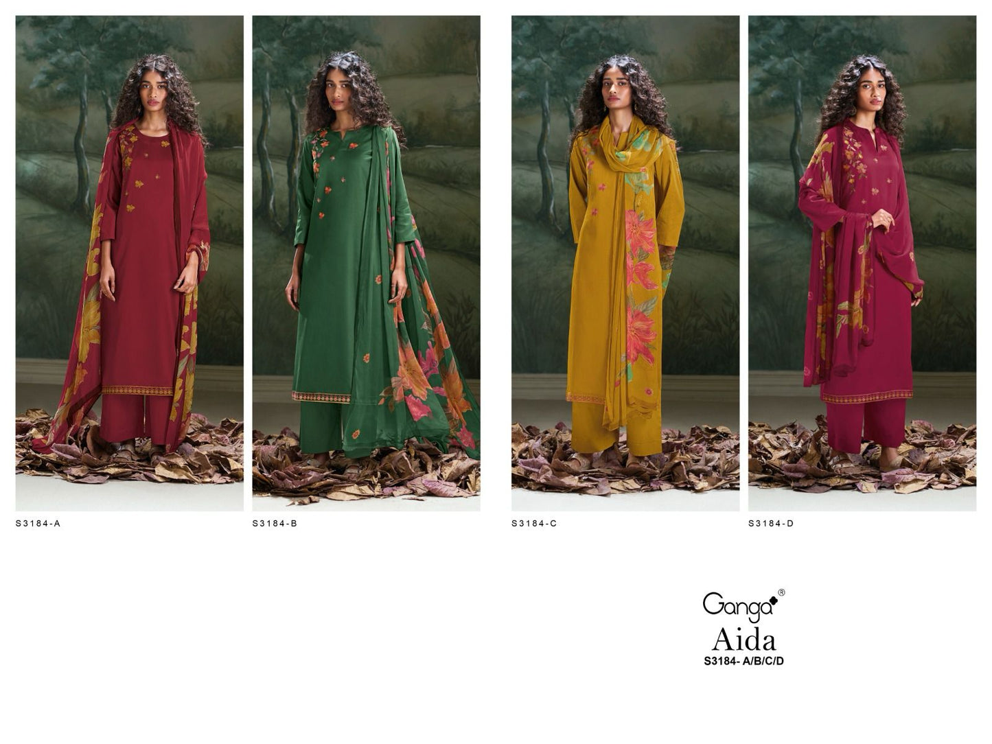 Aida 3184 Ganga Premium Cotton Plazzo Style Suits Wholesaler Gujarat