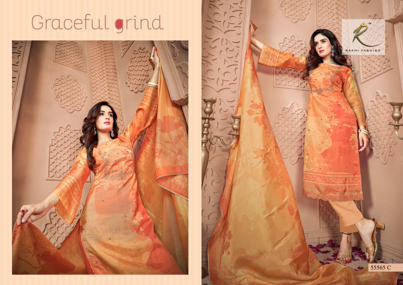 Aik Jhalak Rakhi Fashion Pure Bemberg Pant Style Suits Exporter Gujarat