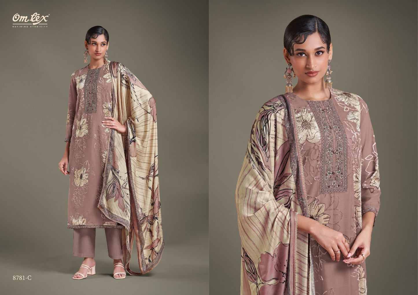 Aisha Omtex Brasso Pashmina Suits Manufacturer India