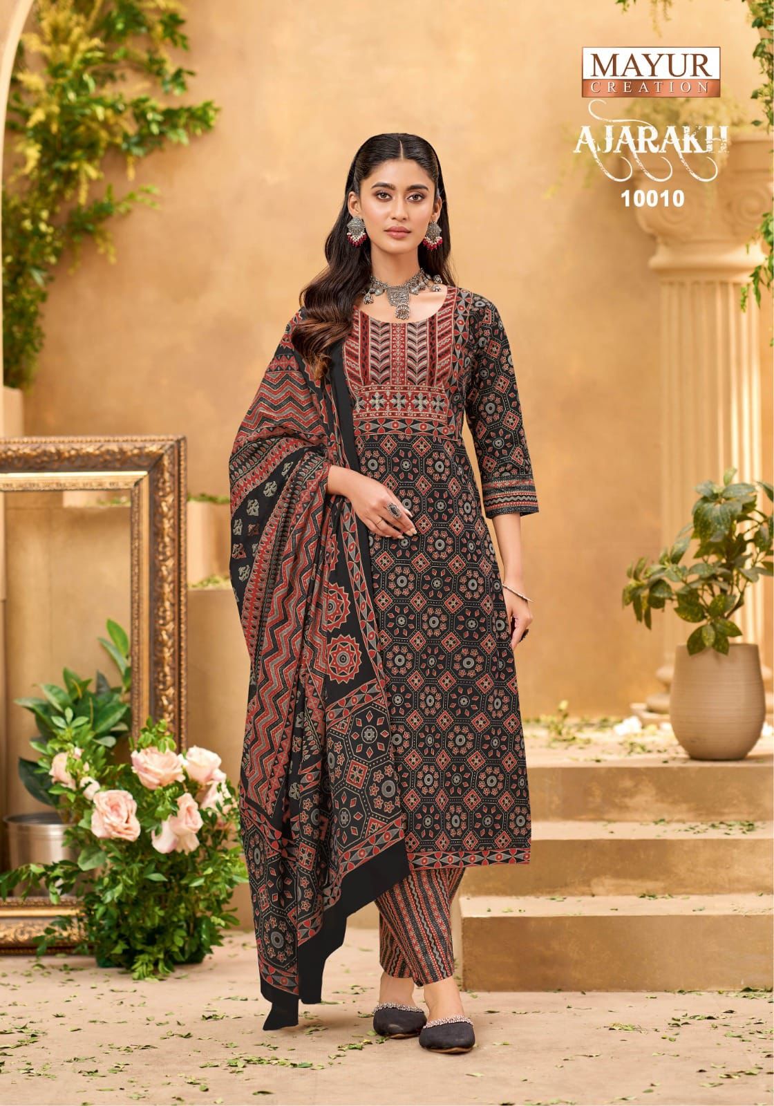 Ajarakh Vol 10 Mayur Creation Readymade Cotton Pant Suits Wholesaler India