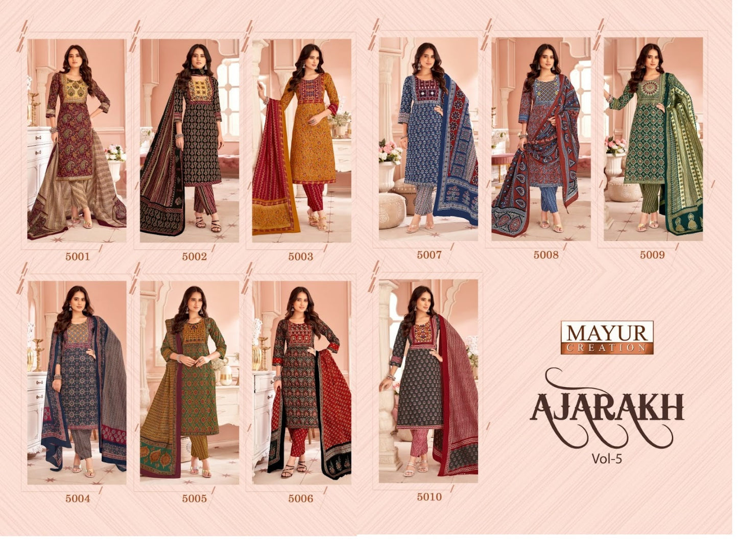 Ajarakh Vol 5 Mayur Creation Readymade Cotton Pant Suits Supplier India