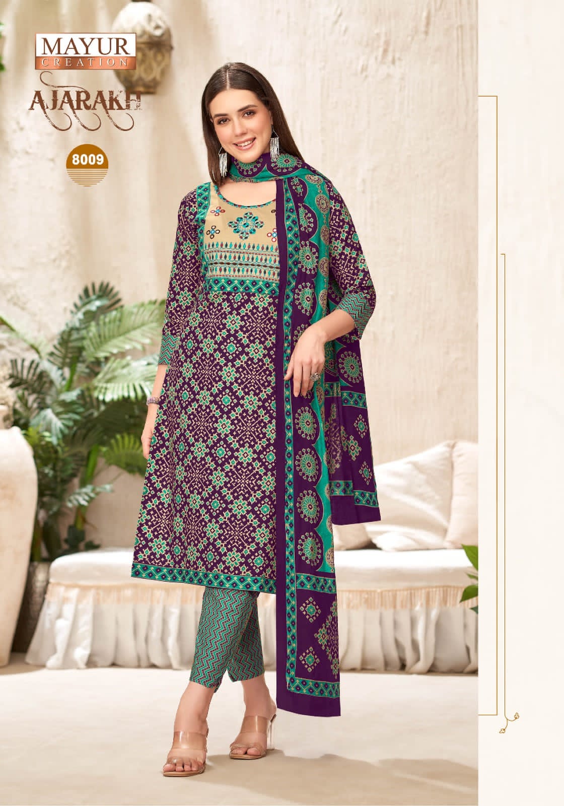 Ajarakh Vol 8 Mayur Creation Readymade Cotton Pant Suits Wholesaler Ahmedabad