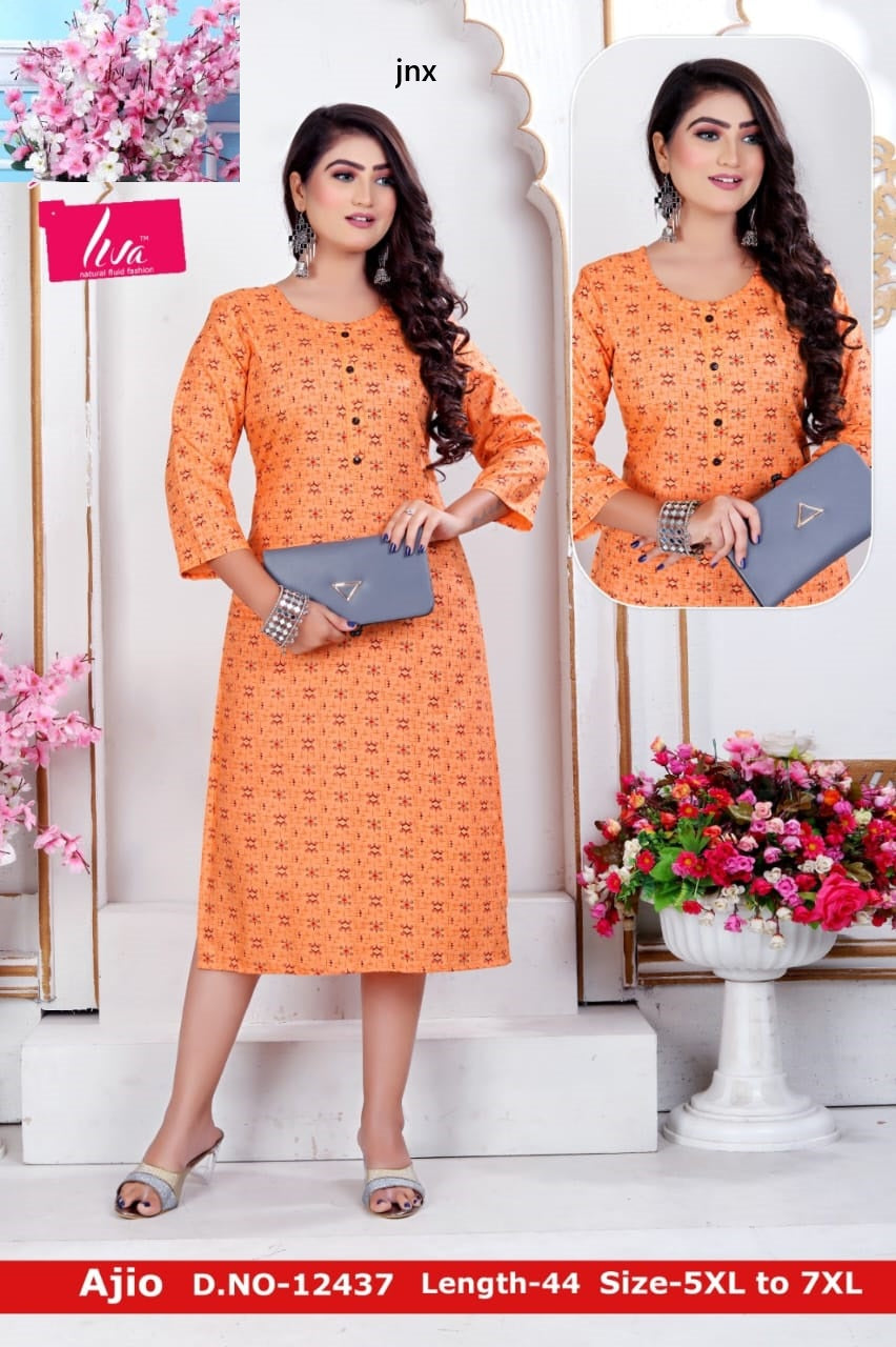 Ajio Jnx Rayon Plus Size Kurtis Supplier Ahmedabad