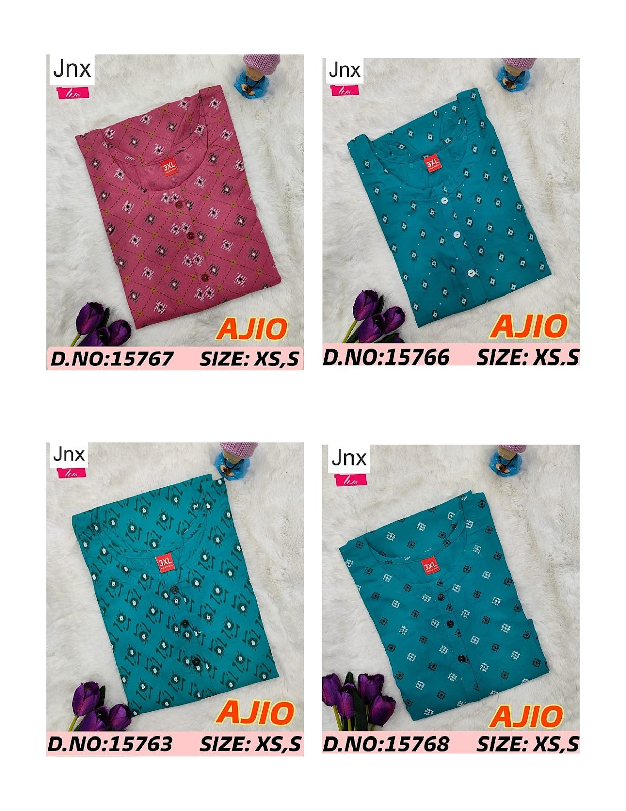 Ajio Liva 2306 Jnx Rayon Kurtis Supplier India