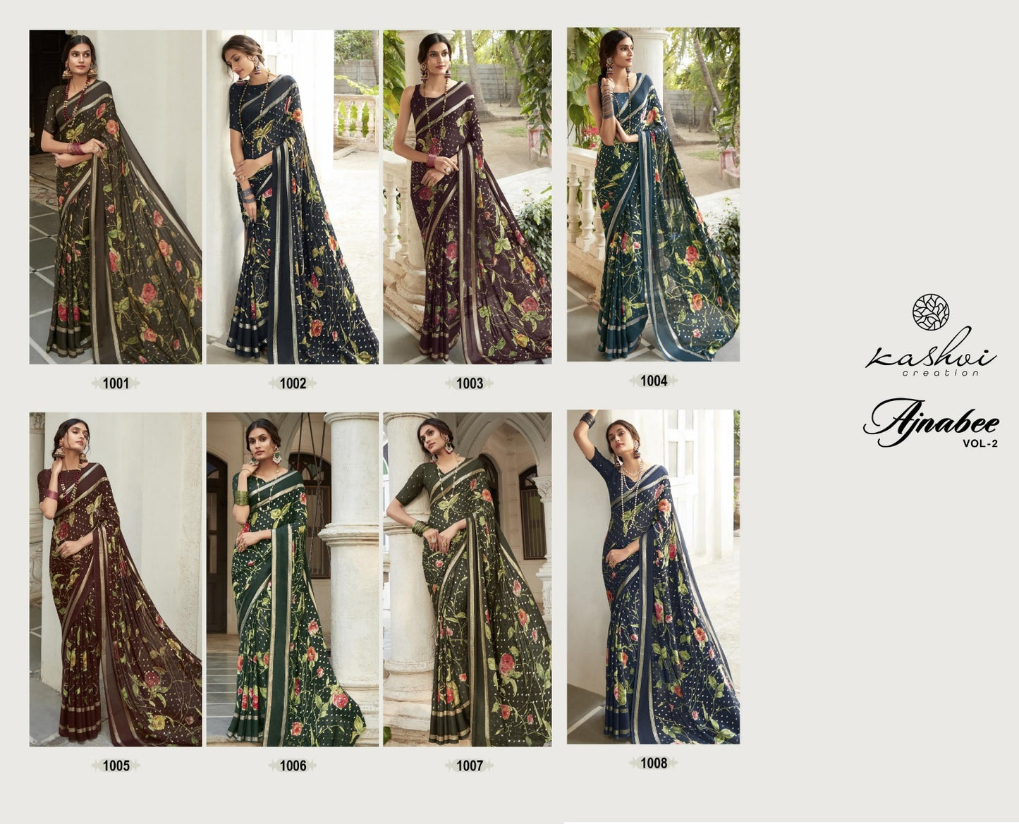 Ajnabee Vol 2 Kashvi Creation Dull Moss Sarees