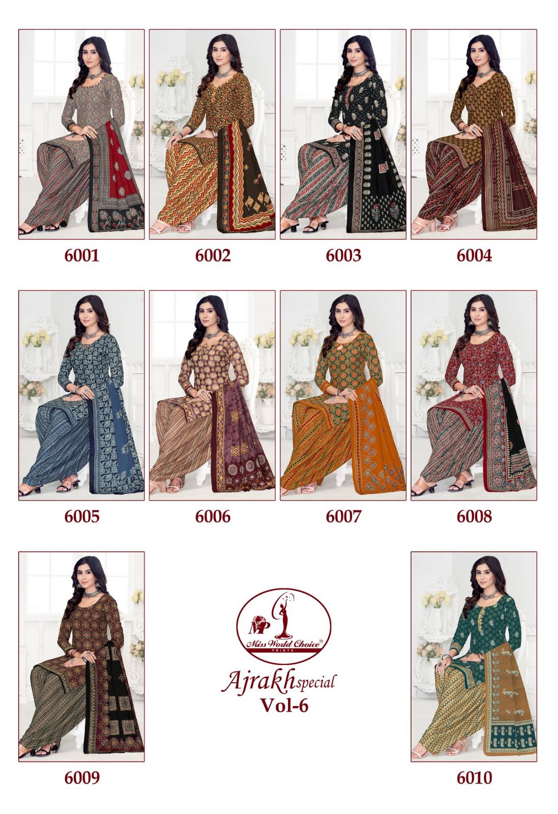 Ajrak Special Vol 6 Miss World Choice Readymade Cotton Patiyala Suits Supplier India