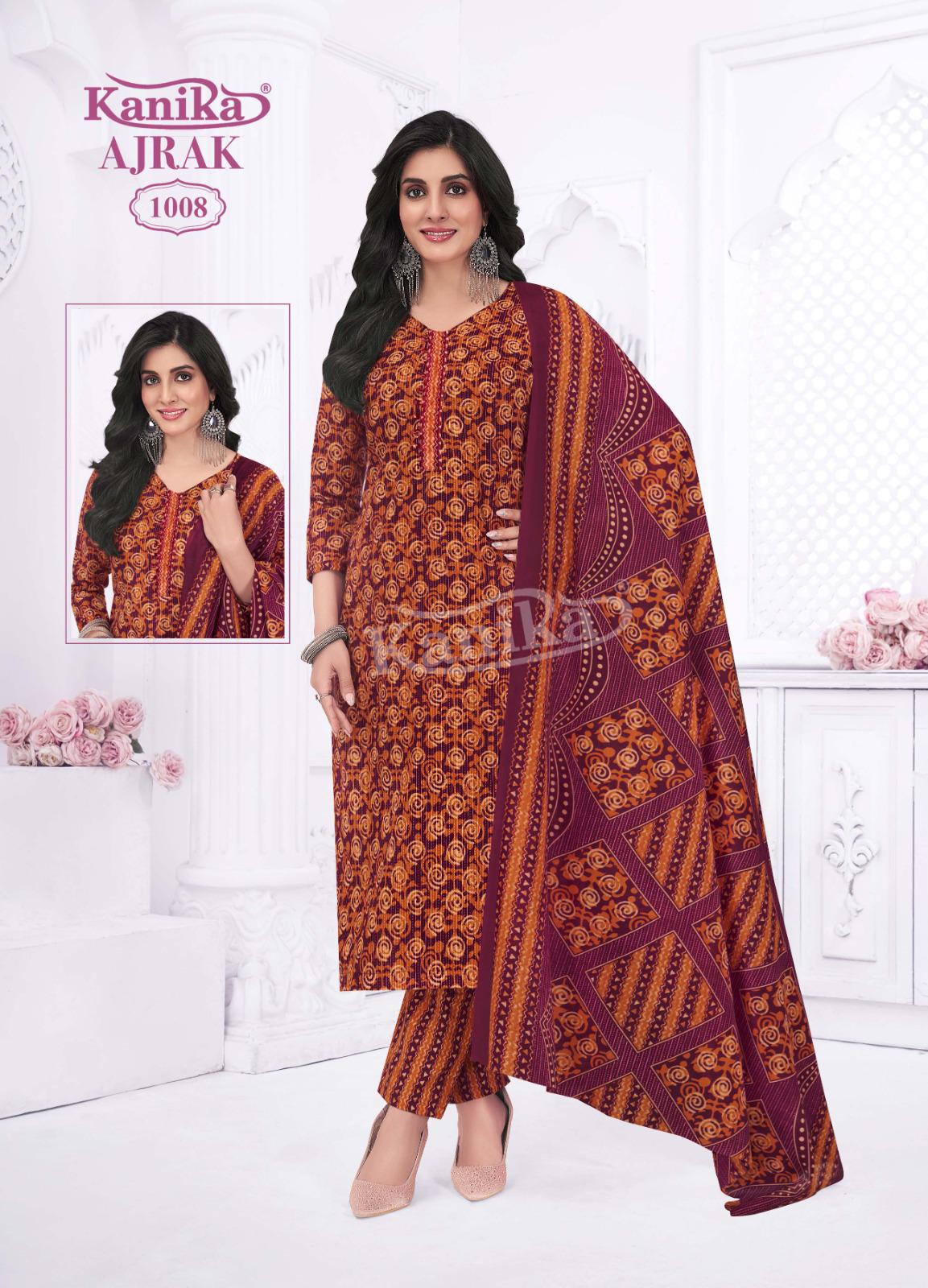 Ajrak Vol 1 Kanika Readymade Cotton Pant Suits Exporter India