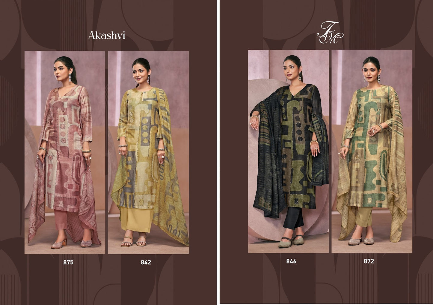 Akashvi Tm Muslin Silk Plazzo Style Suits Supplier