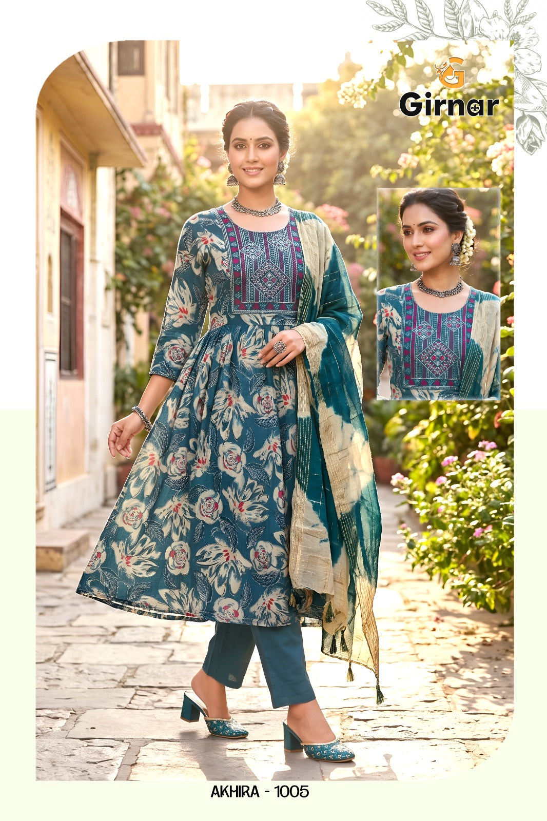 Akhira Vol 1 Girnar Vertican Readymade Anarkali Suits Supplier