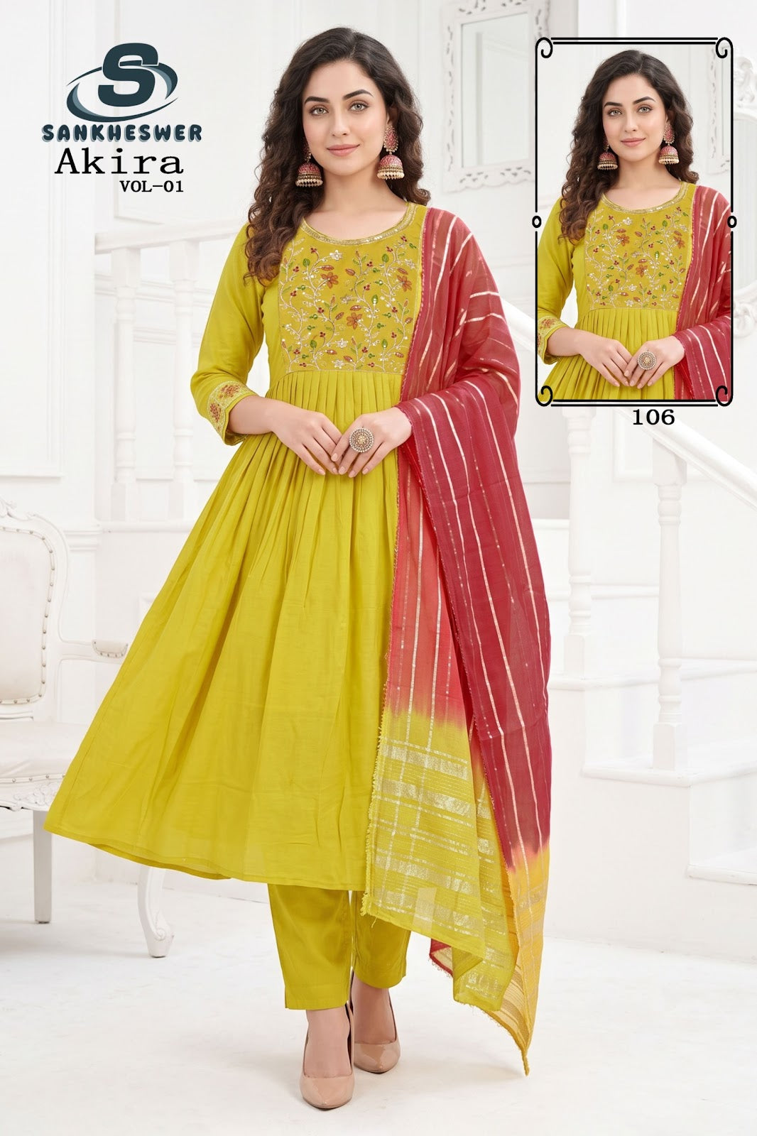 Akira Vol 1 Sankheswer Chanderi Readymade Anarkali Suits Wholesaler India