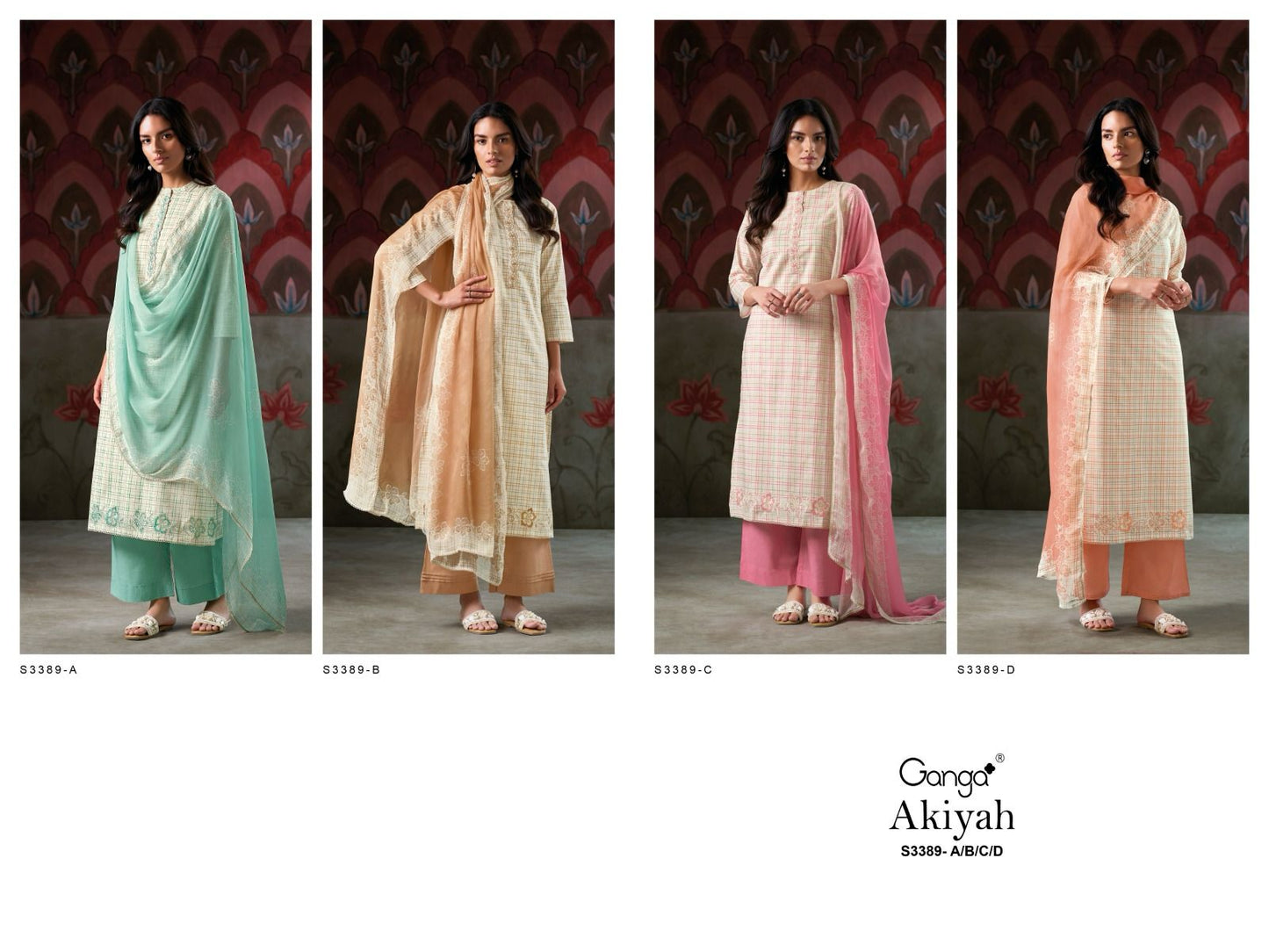 Akiyah 3389 Ganga Premium Cotton Plazzo Style Suits Manufacturer India