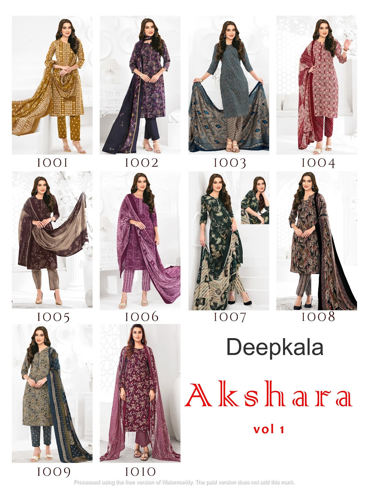 Akshara Vol 1 Deepkala Cotton Dress Material Supplier India