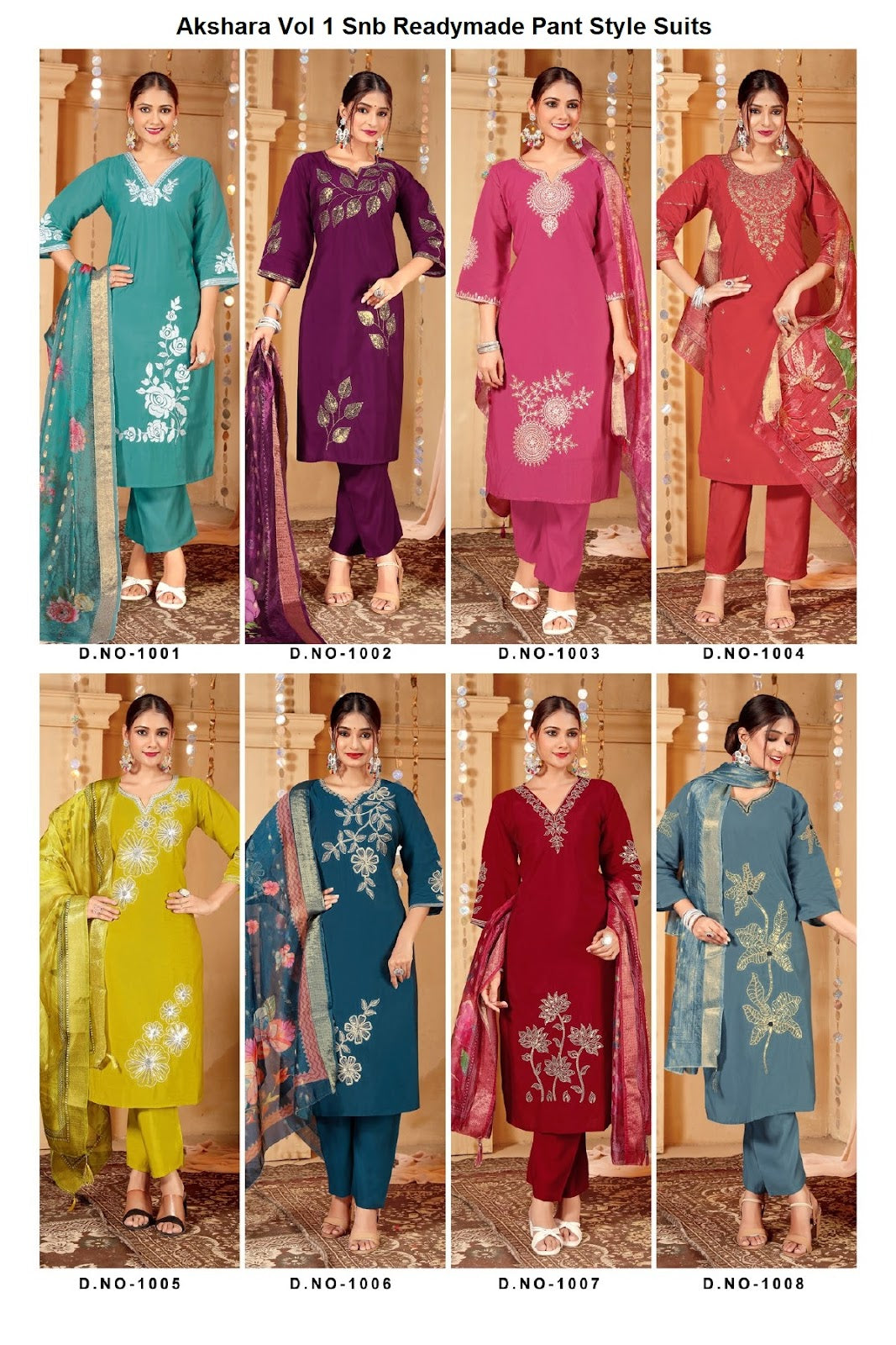 Akshara Vol 1 Snb Roman Silk Readymade Pant Style Suits Supplier