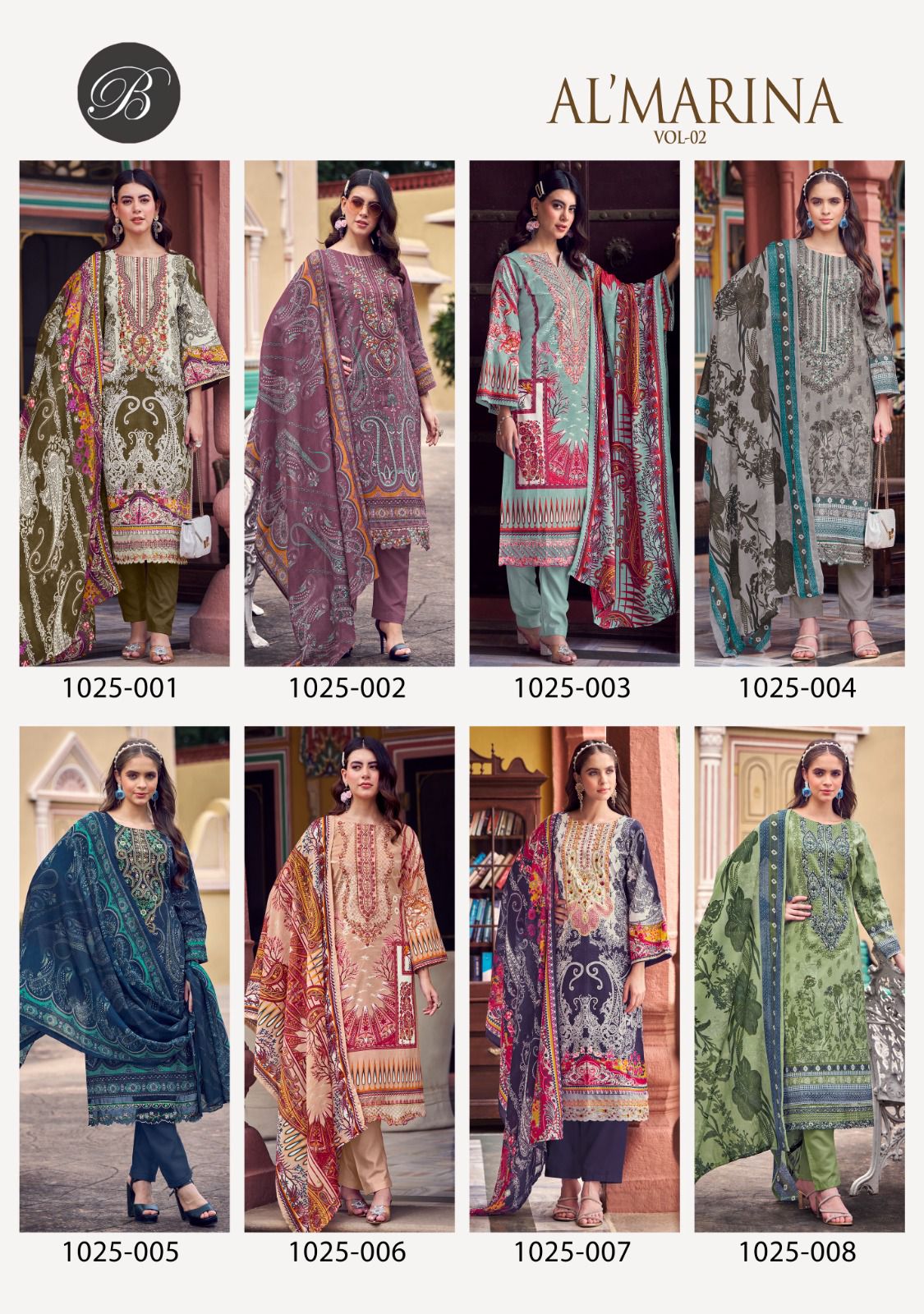 Al Marina Vol 2 Belliza Designer Studio Cotton Karachi Salwar Suits Supplier India