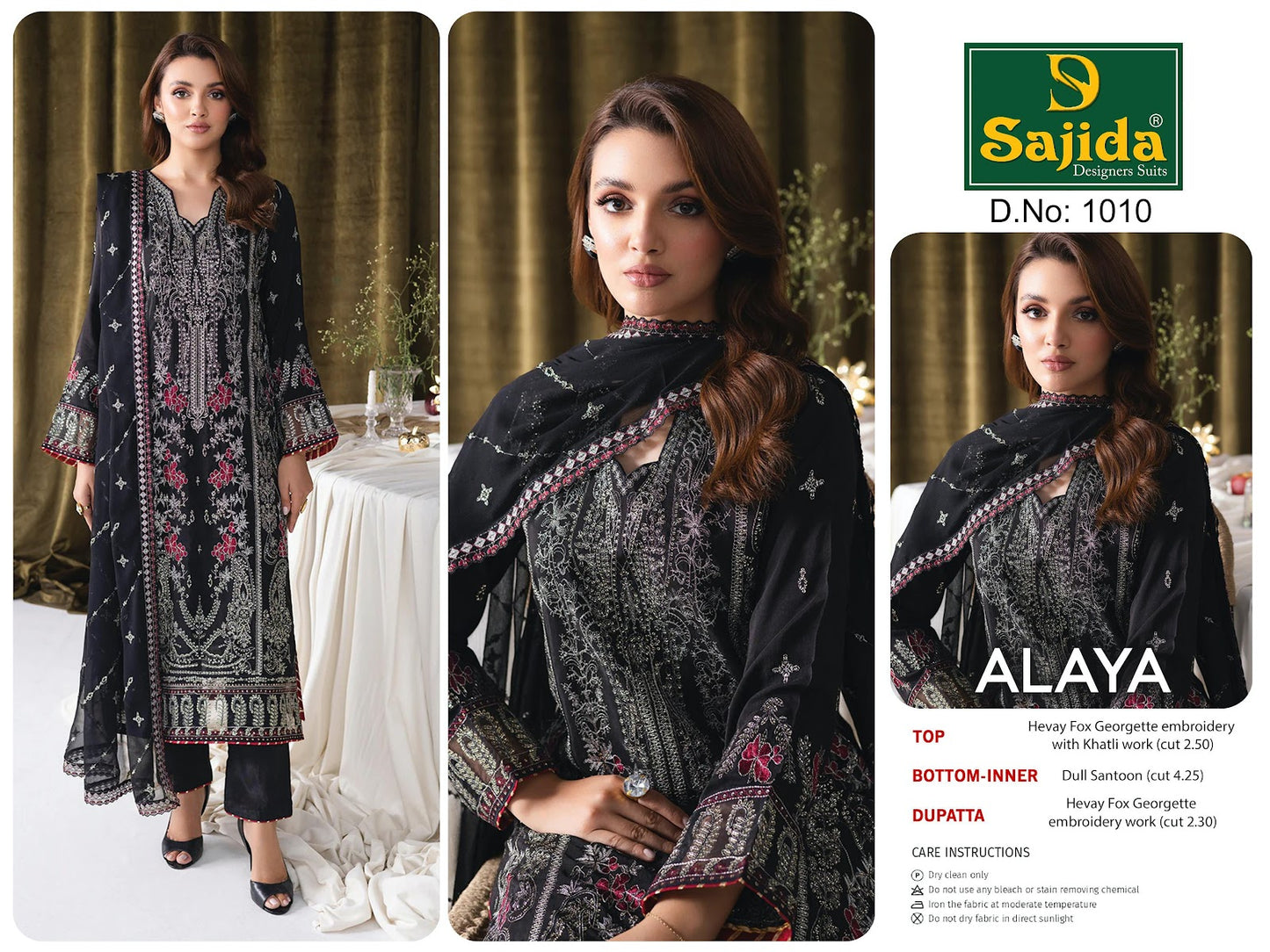 Alaya Sajida Georgette Pakistani Salwar Suits Wholesale