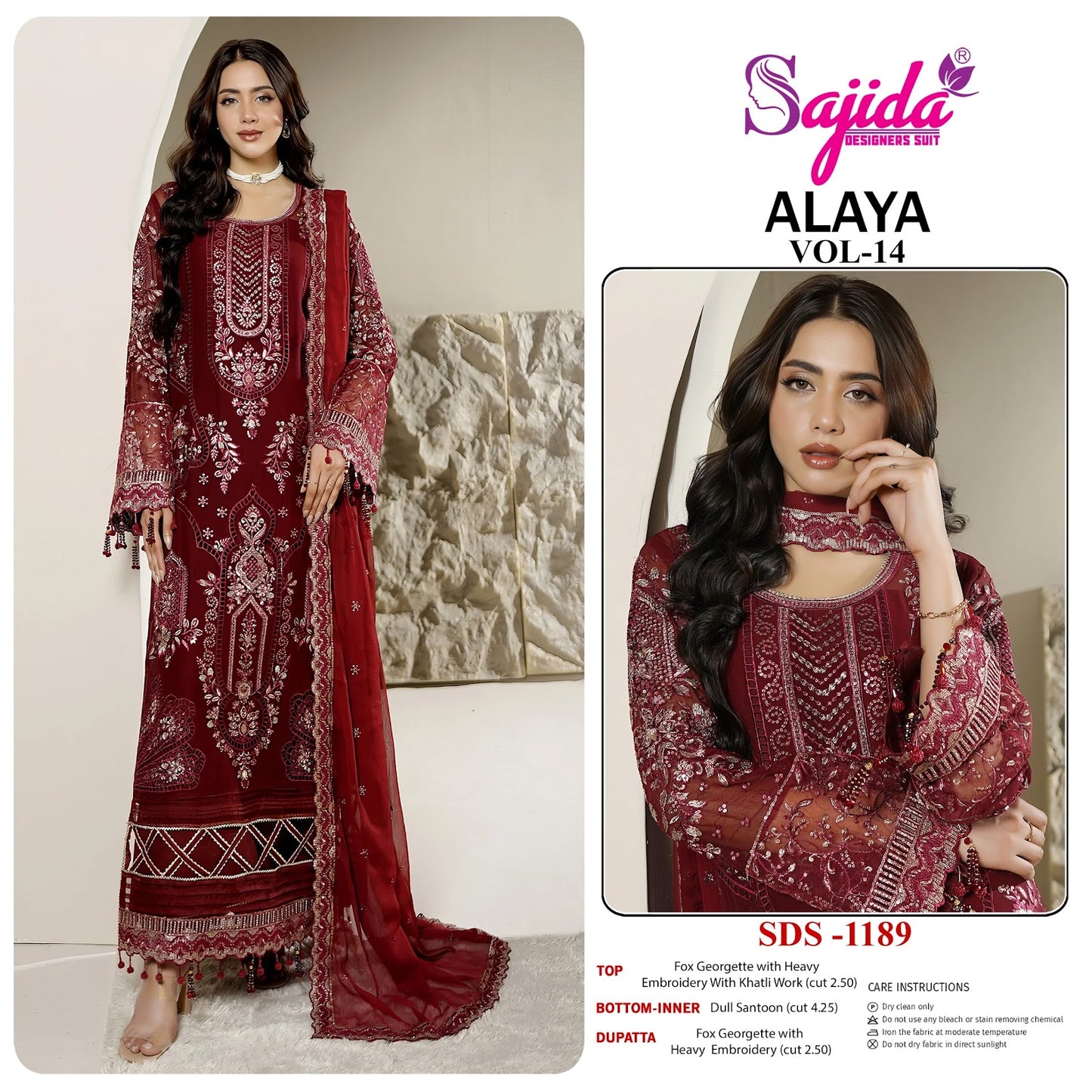 Alaya Vol 14 Sajida Georgette Pakistani Salwar Suits Manufacturer Ahmedabad