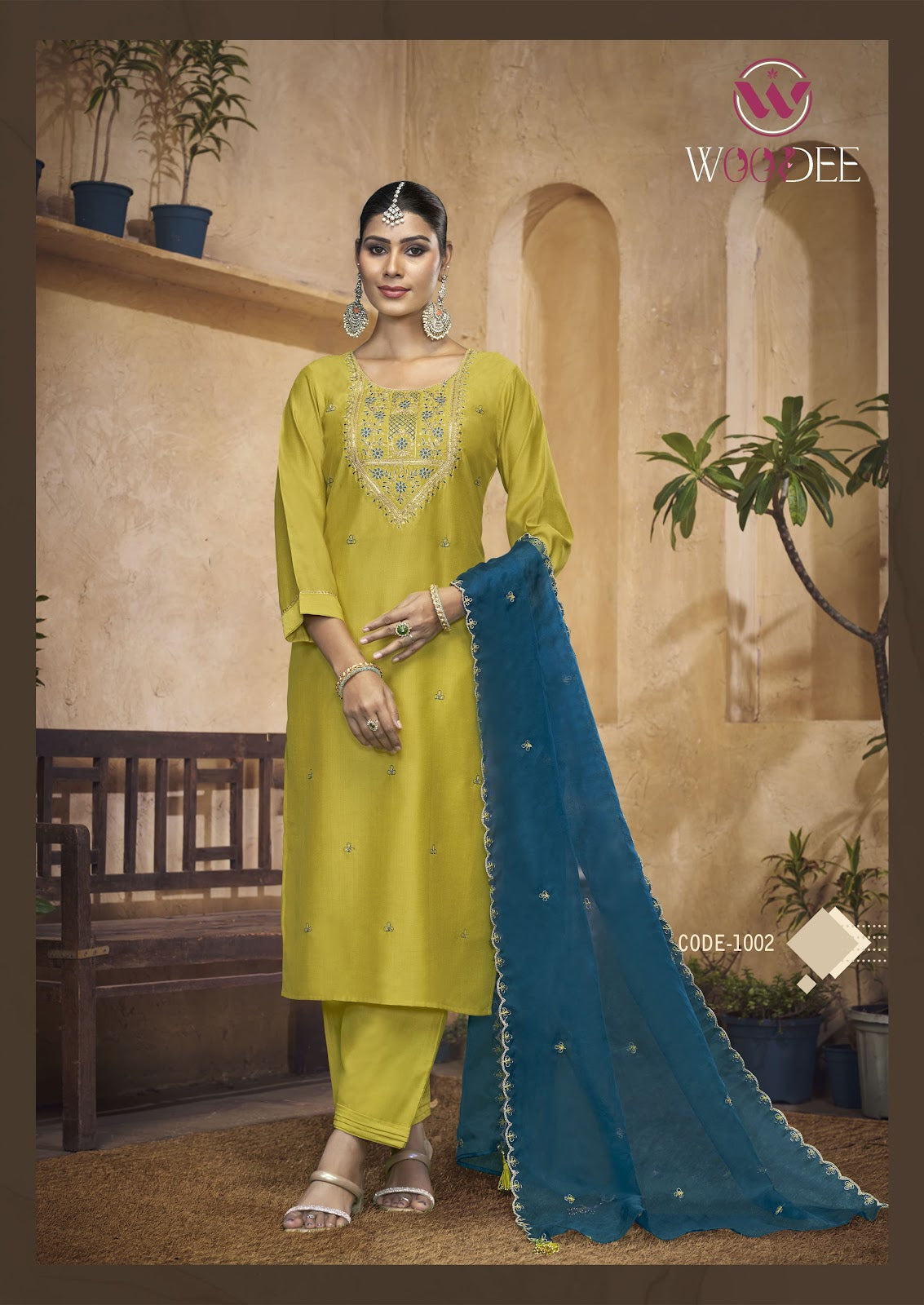 Albeli Woodee Viscose Silk Readymade Pant Style Suits Wholesale Price