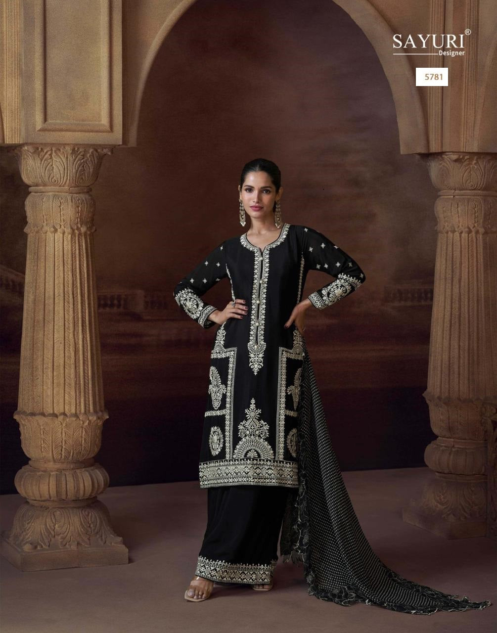 Alemzeb Sayuri Chinon Pakistani Readymade Suits Wholesaler Ahmedabad