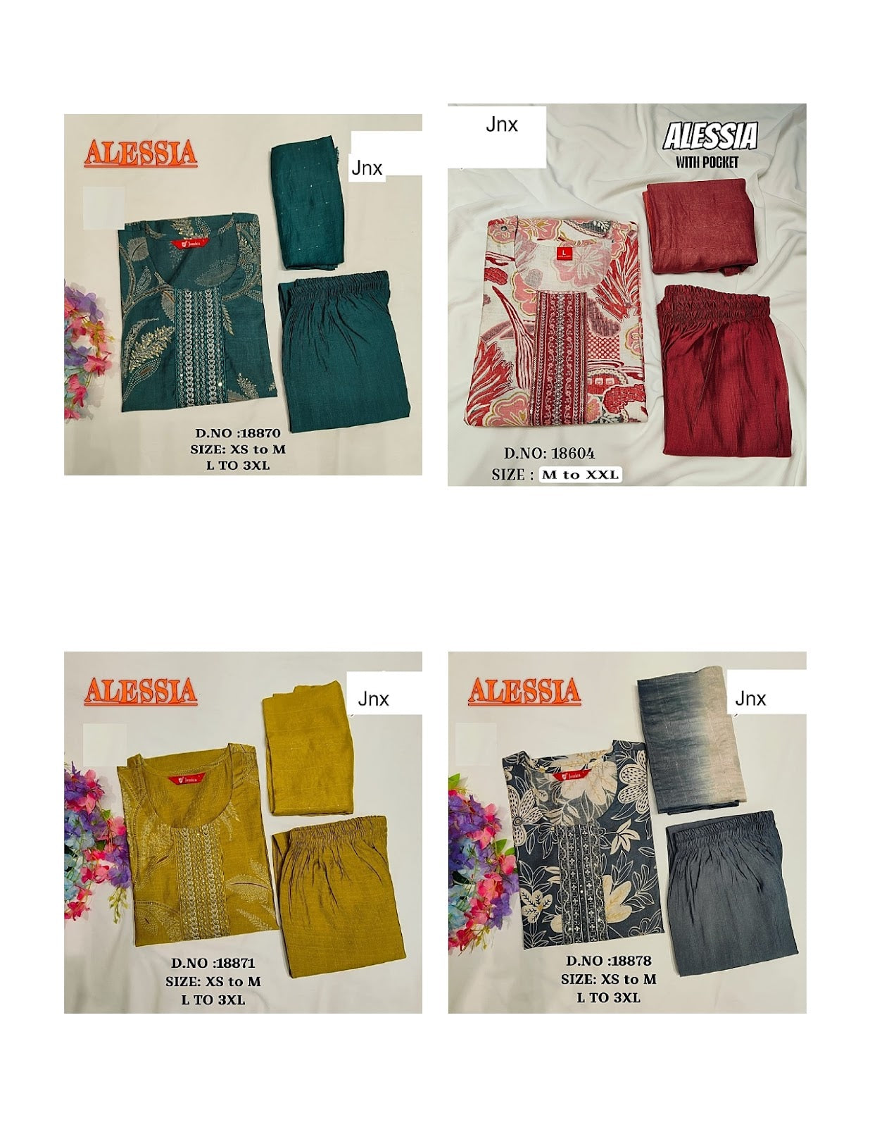 Alessia Jnx Vetican Readymade Pant Style Suits Supplier India