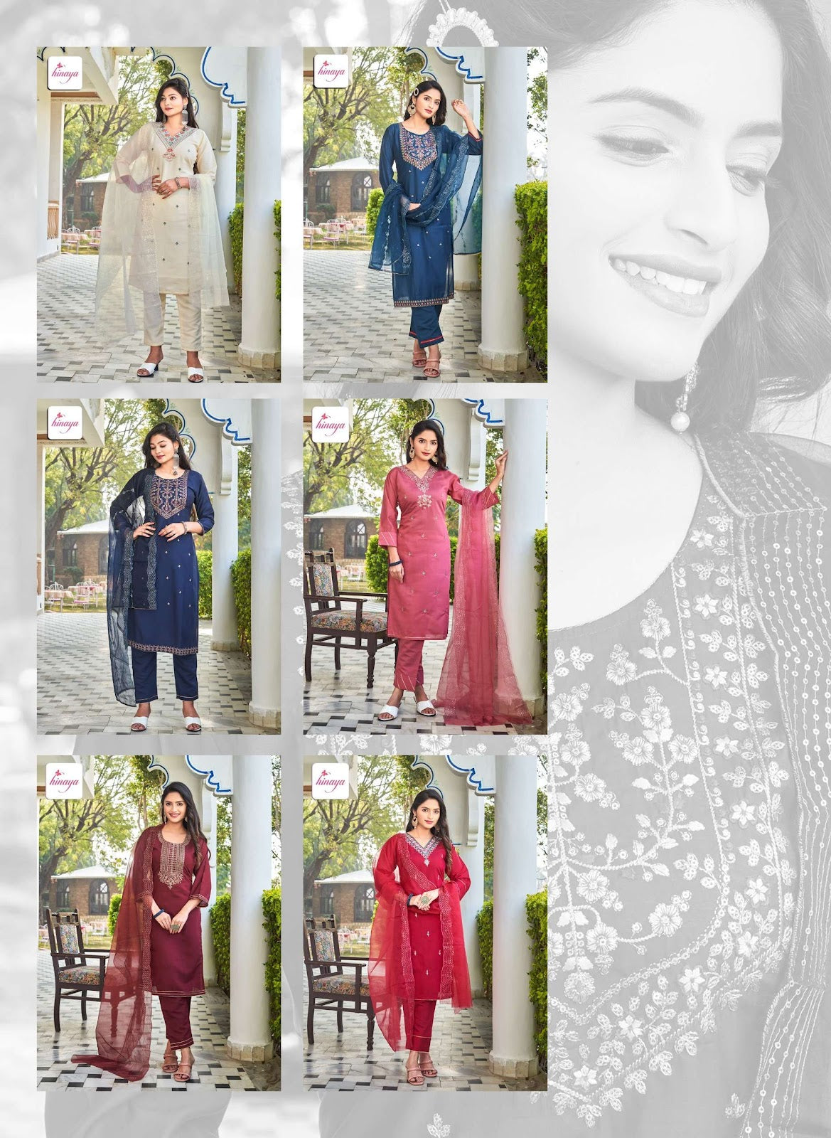 Alexa Vol 1 Hinaya Roman Silk Readymade Pant Style Suits Wholesale Price