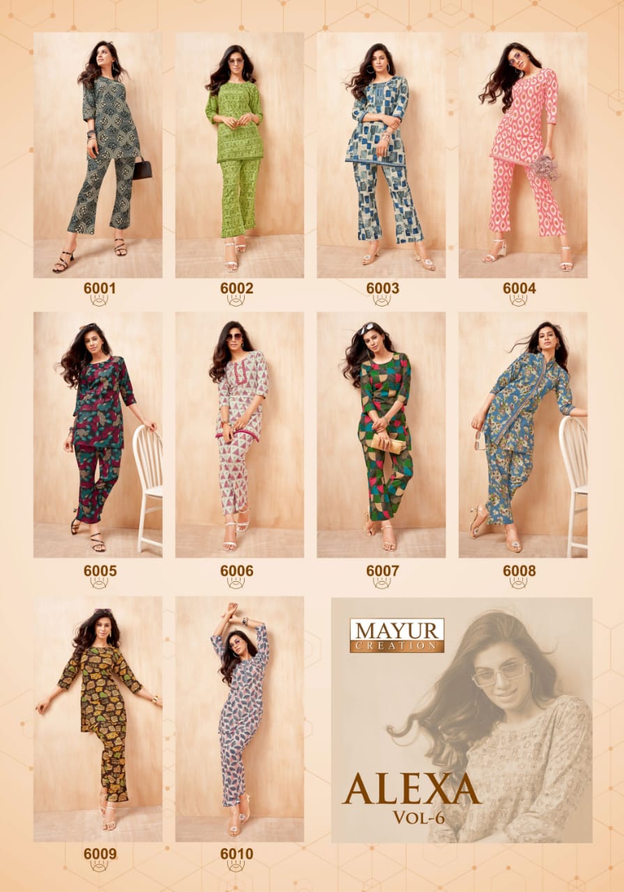 Alexa Vol 6 Mayur Creation Cotton Co Ord Set Manufacturer Gujarat