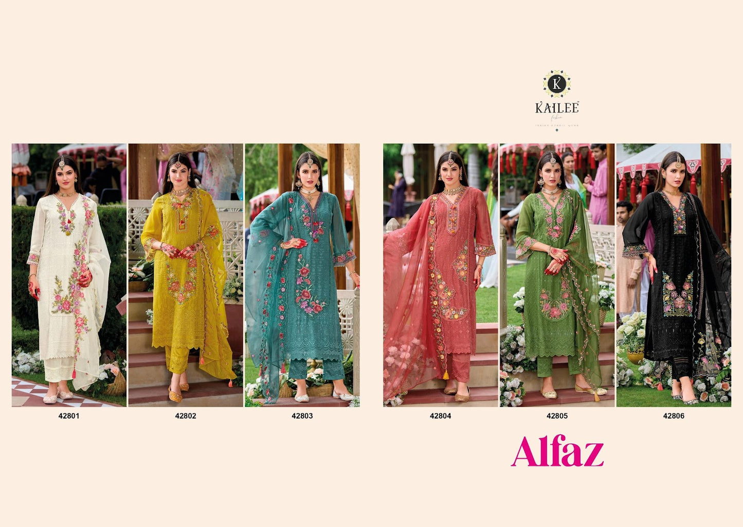 Alfaz Kailee Fashion Viscose Organza Readymade Pant Style Suits Wholesale Price