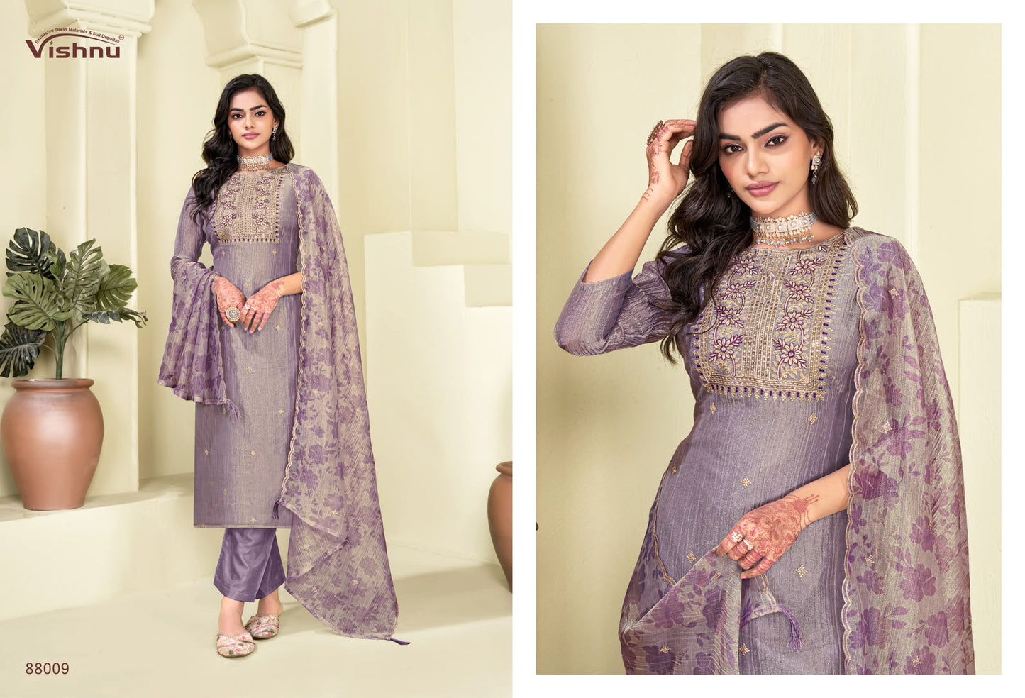 Alifaa Vishnu Impex Salsa Silk Pant Style Suits Wholesaler India