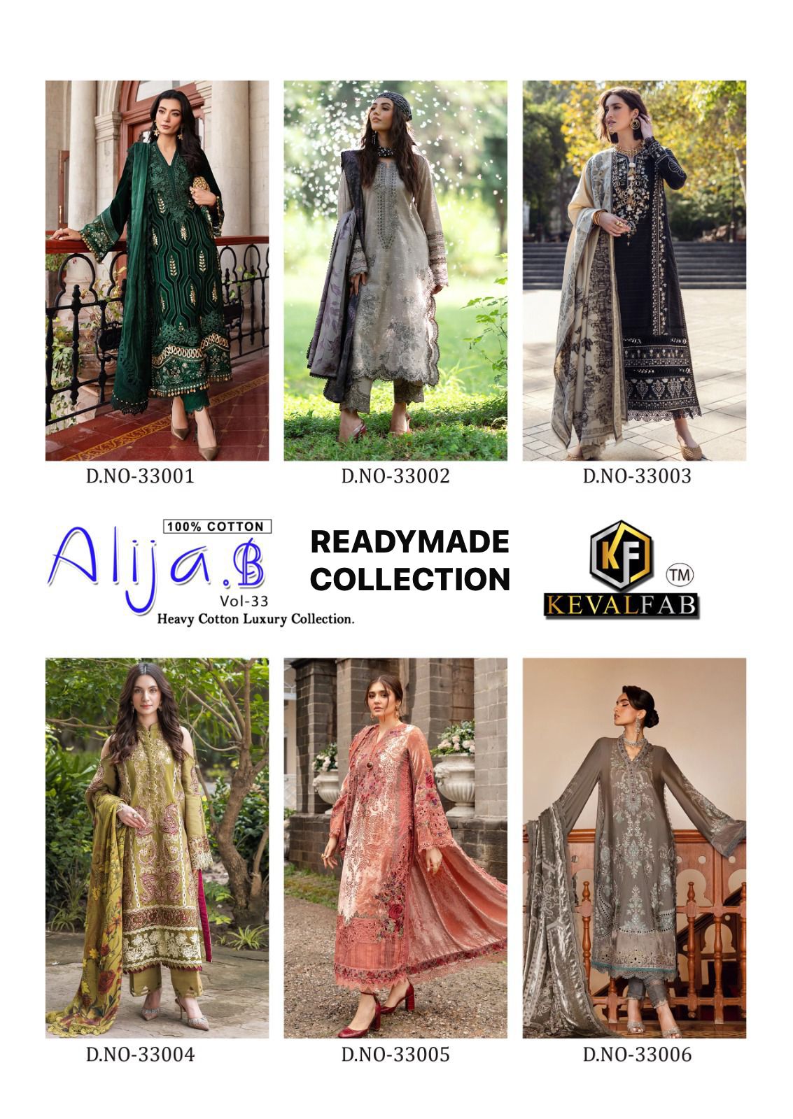 Alija B Vol 33 Heavy Cotton Luxury Collection Keval Fab Karachi Readymade Suits Wholesale Price
