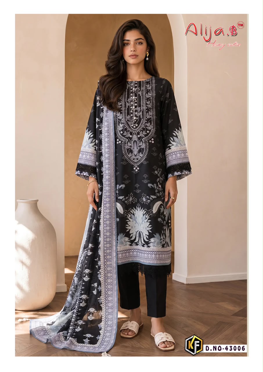 Alija B Vol 43 Keval Fab Lawn Cotton Karachi Salwar Suits Wholesale