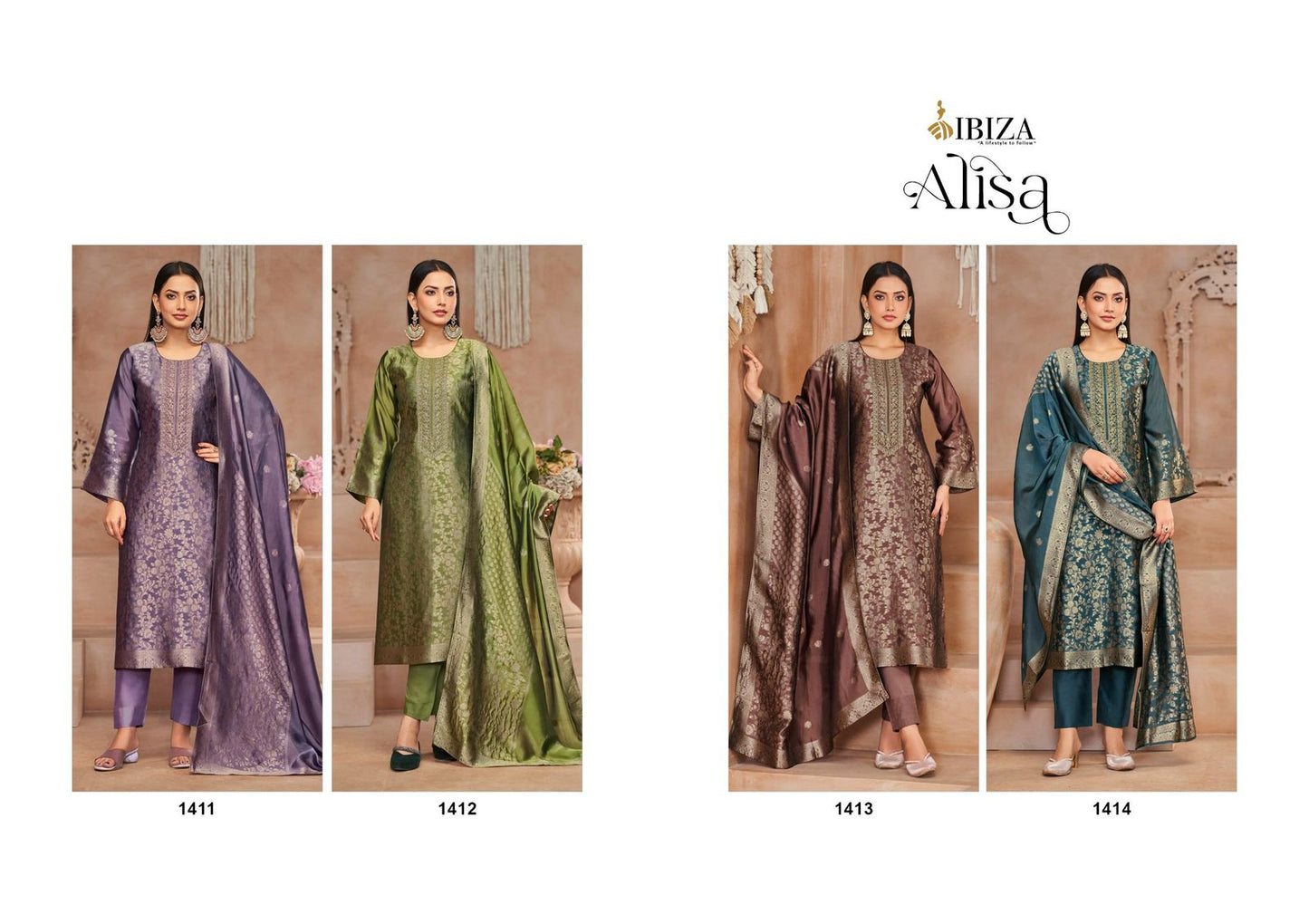 Alisa Ibiza Banglori Silk Pant Style Suits Exporter Gujarat