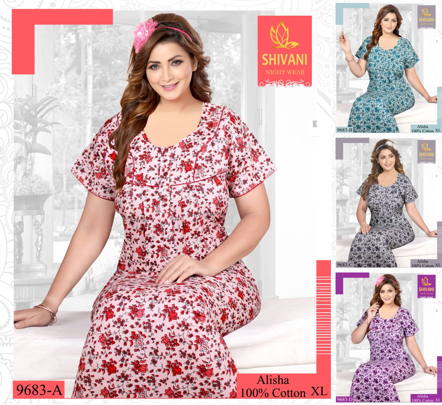 Alisha Shivani Night Gowns Wholesale Price