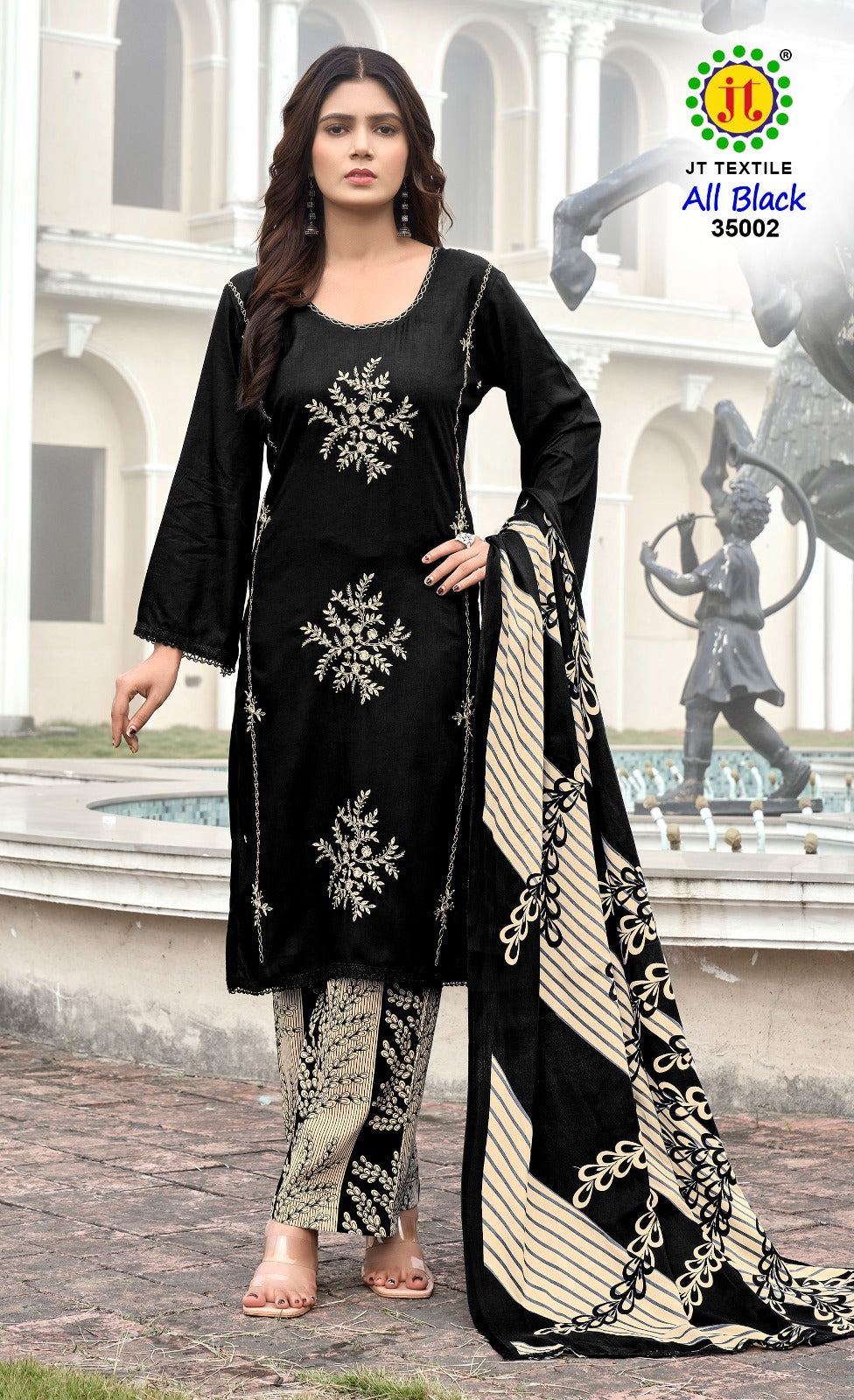 All Black Vol 35 Jt Rayon Pant Style Suits Manufacturer India