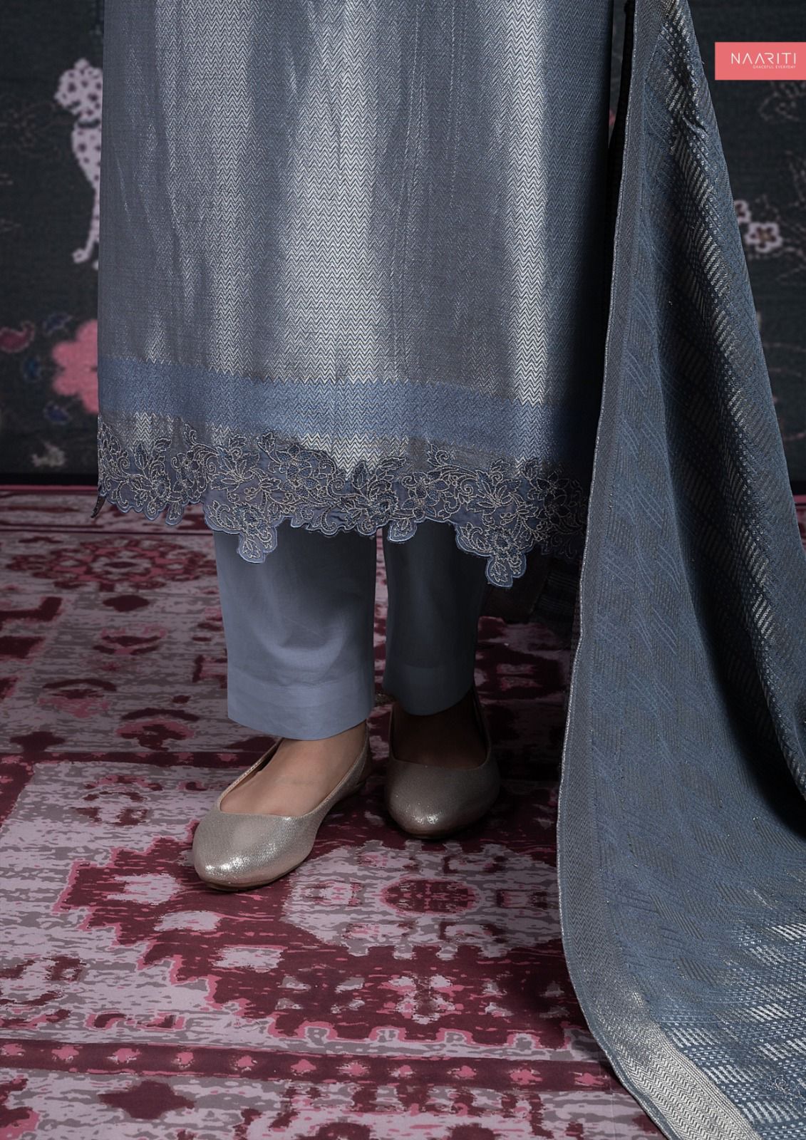 Alnoor Naariti Silk Pant Style Suits Wholesaler