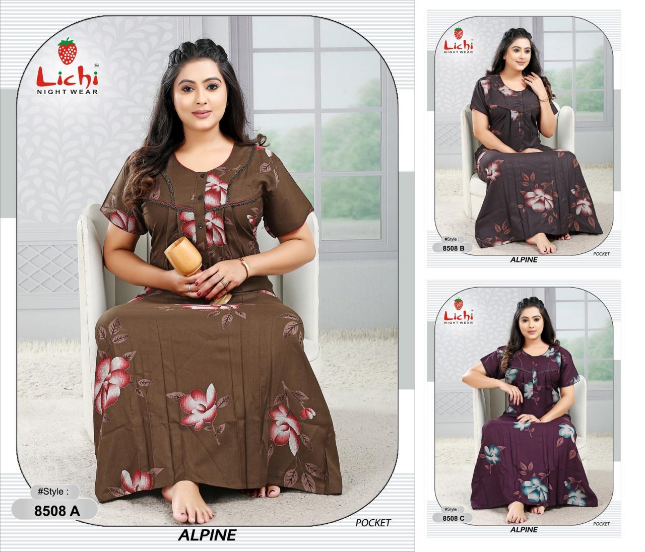Alpine 010626 Lichi Night Gowns Supplier India