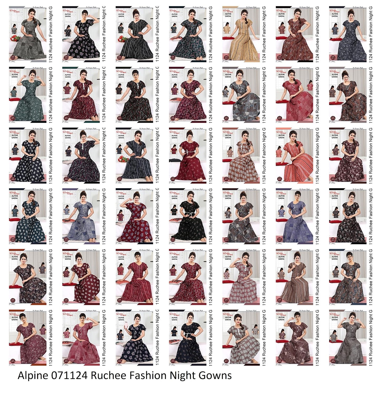 Alpine 071124 Ruchee Fashion Night Gowns Manufacturer India