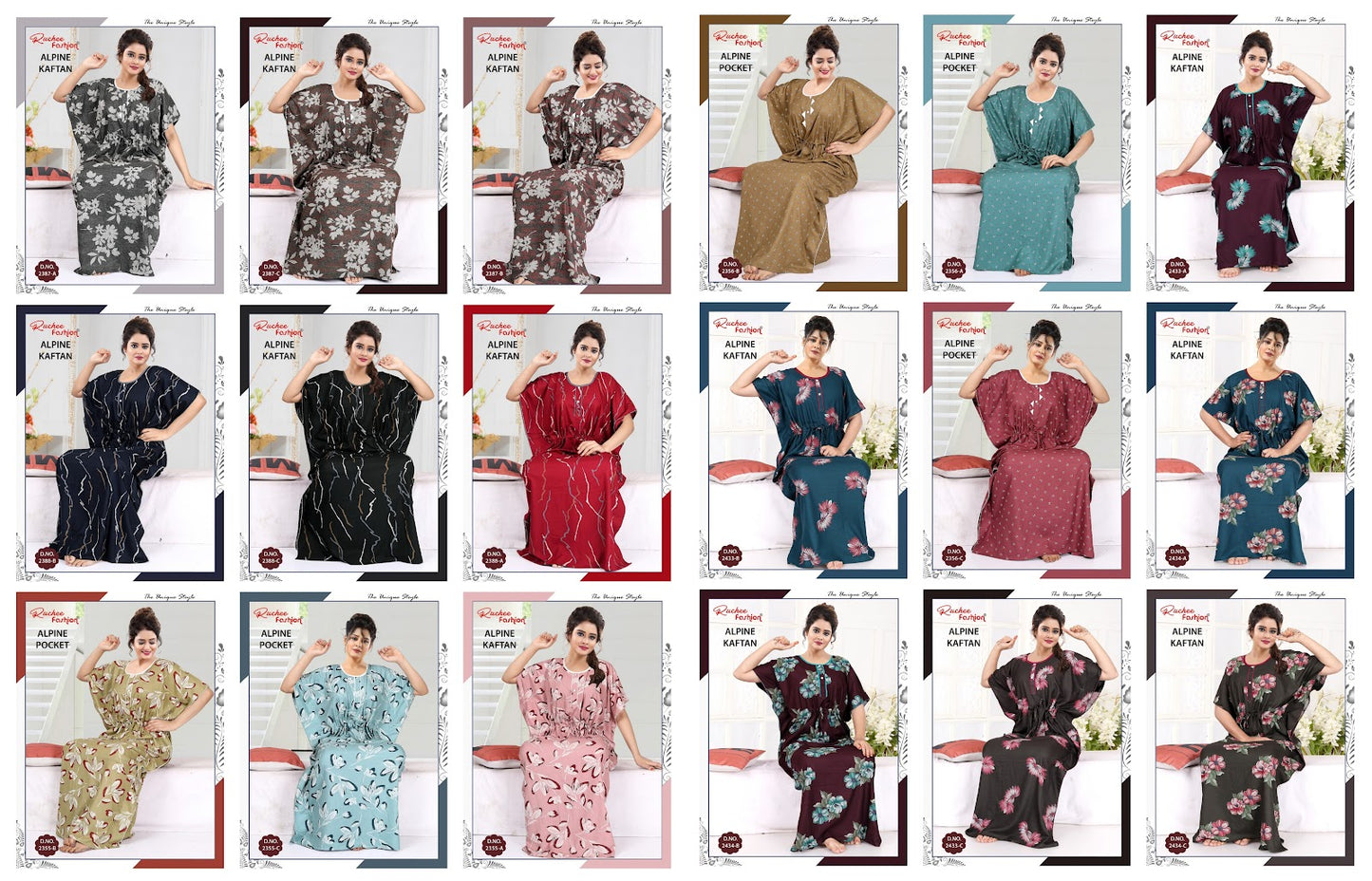 Alpine 121224 Ruchee Fashion Kaftan Nighty Wholesale Rate