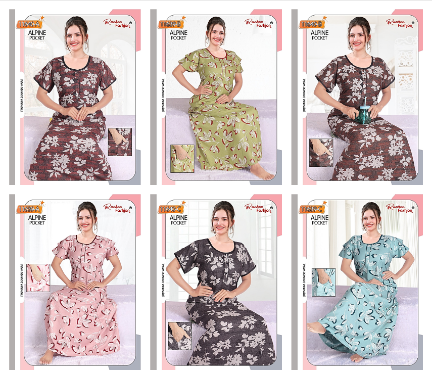 Alpine 201124 Ruchee Fashion Night Gowns Supplier Ahmedabad