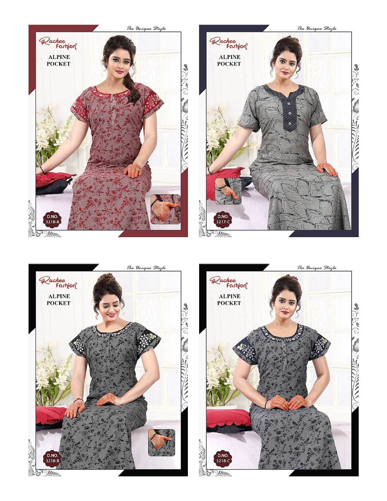 Alpine 270525 Ruchee Fashion Night Gowns Wholesale