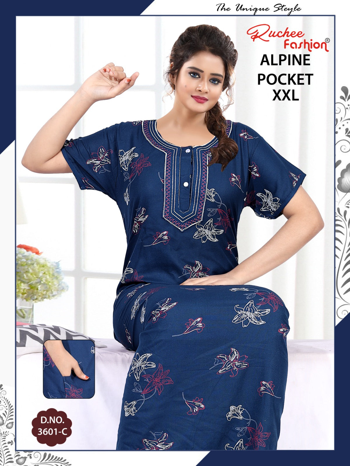 Alpine 2Xl Ruchee Fashion Night Gowns Manufacturer India