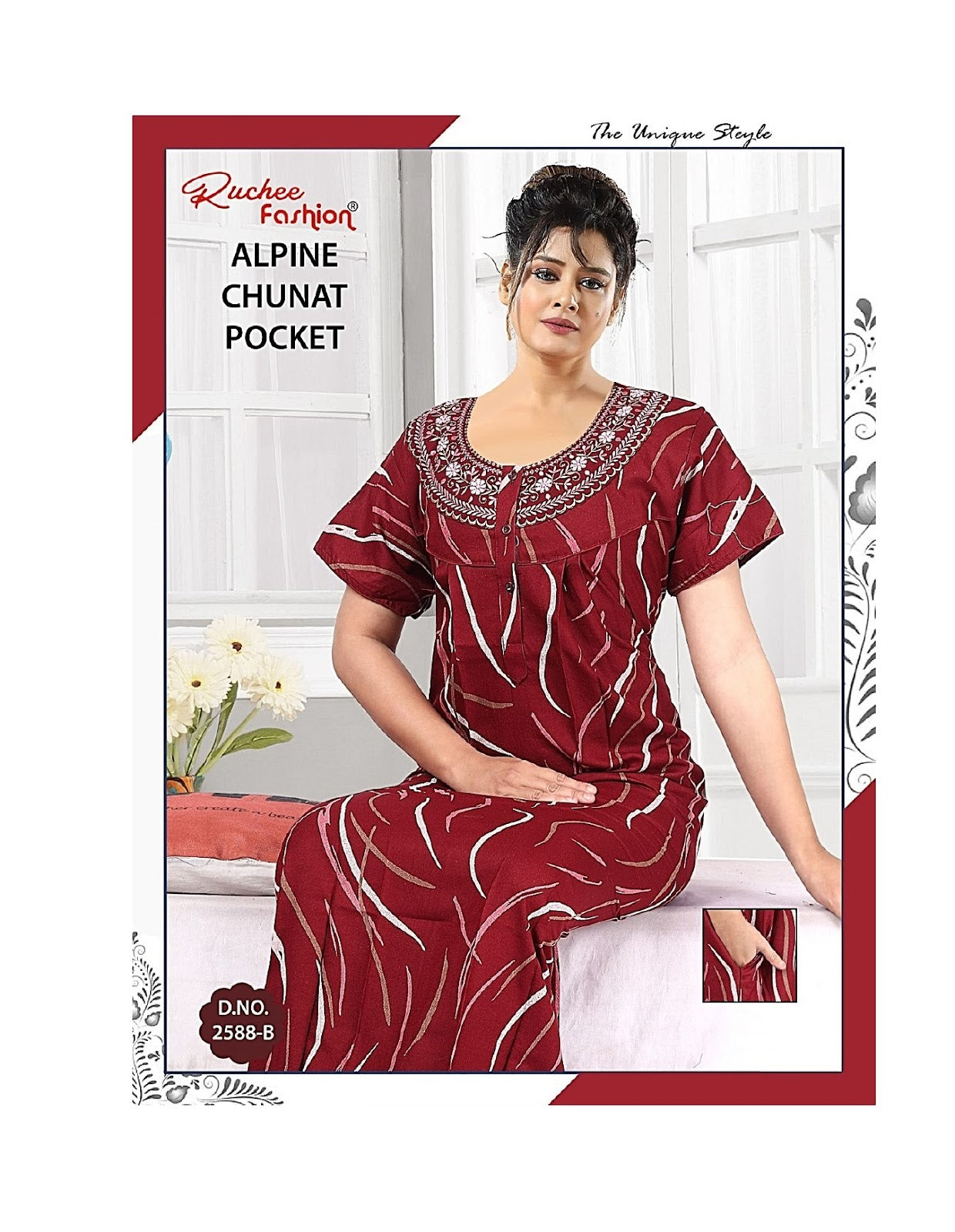 Alpine Chunat Ruchee Fashion Night Gowns Exporter India