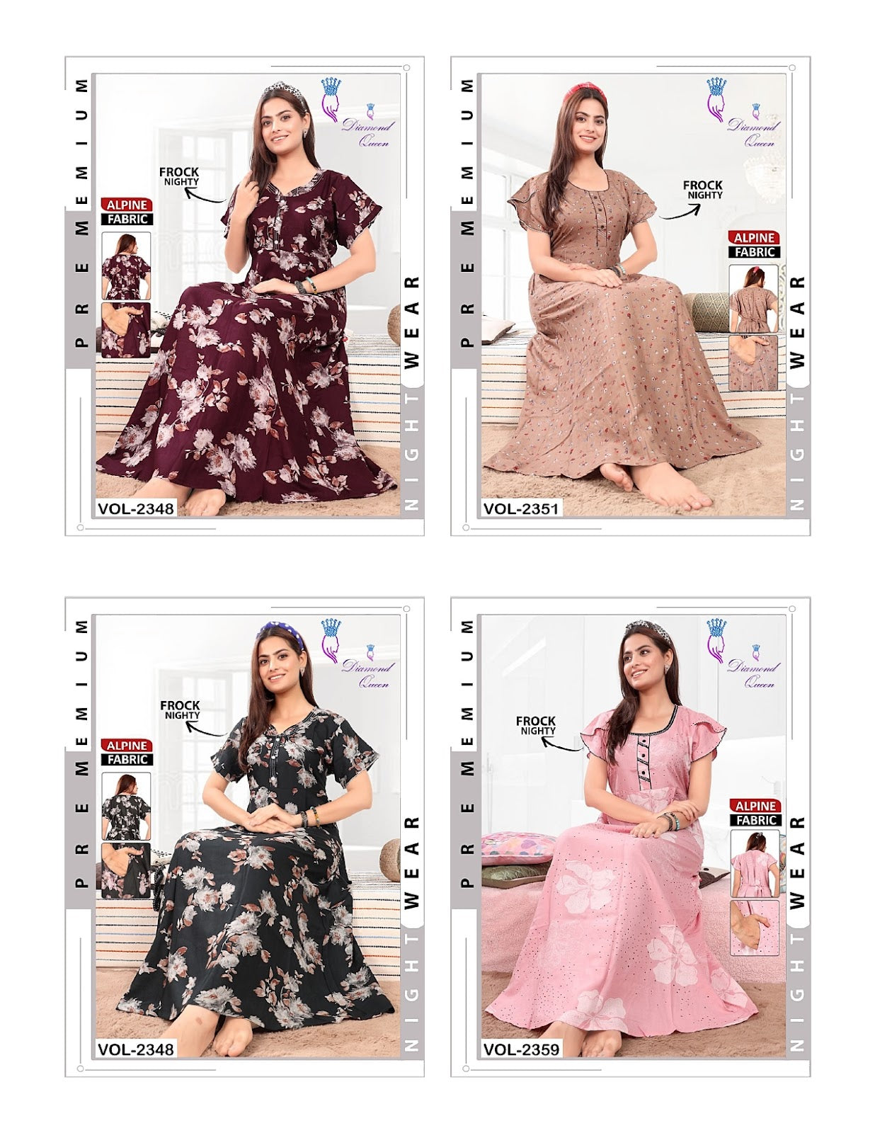 Alpine Frock Diamond Queen Night Gowns Wholesale