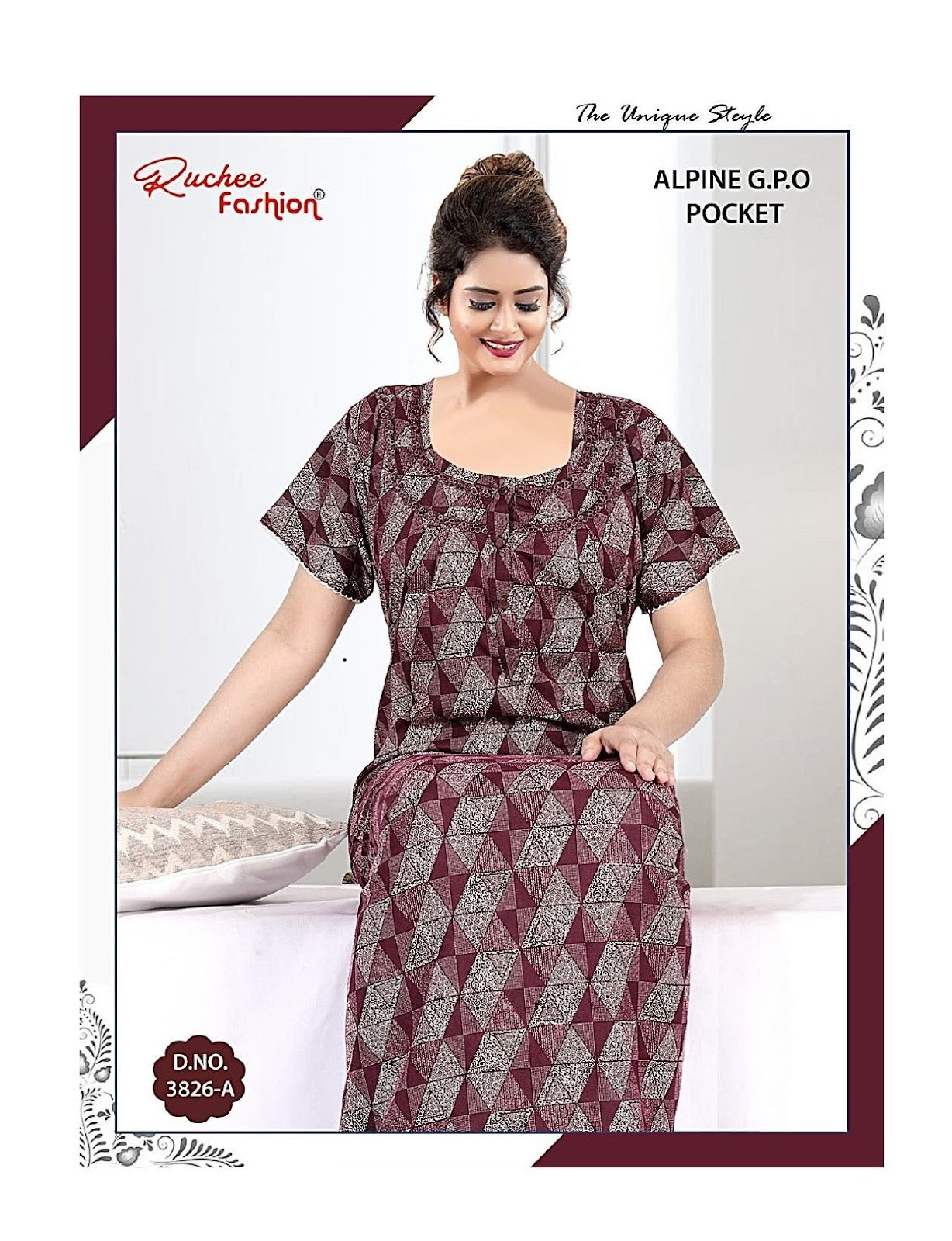 Alpine Gpo 1014 Ruchee Fashion Night Gowns Manufacturer India