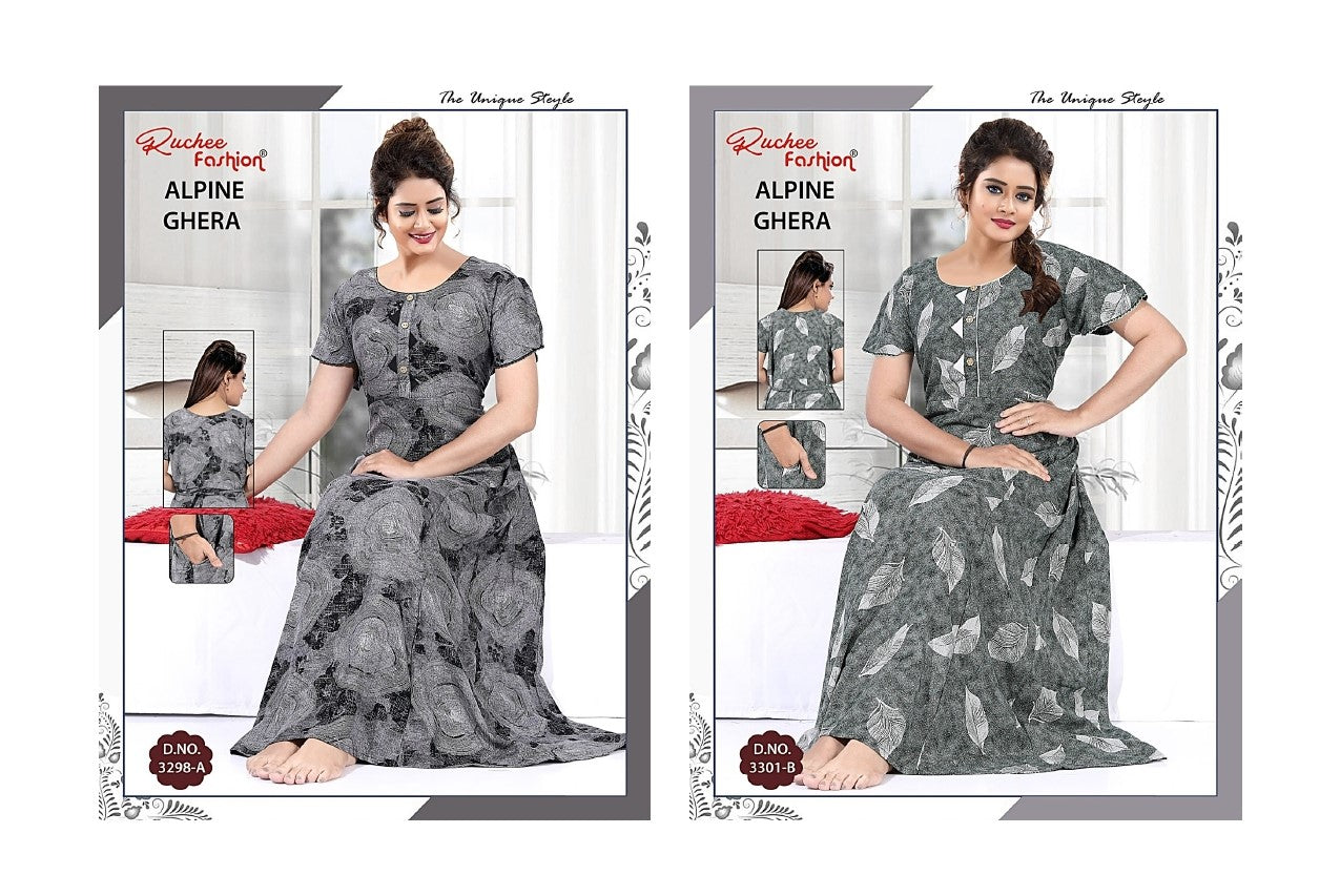 Alpine Pocket 0607 Ruchee Fashion Night Gowns Supplier Gujarat