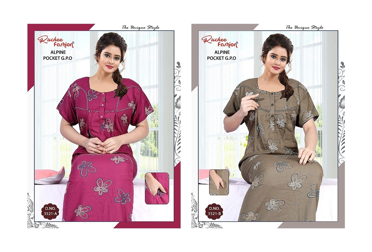 Alpine Pocket 2107 Ruchee Fashion Night Gowns Wholesale Price