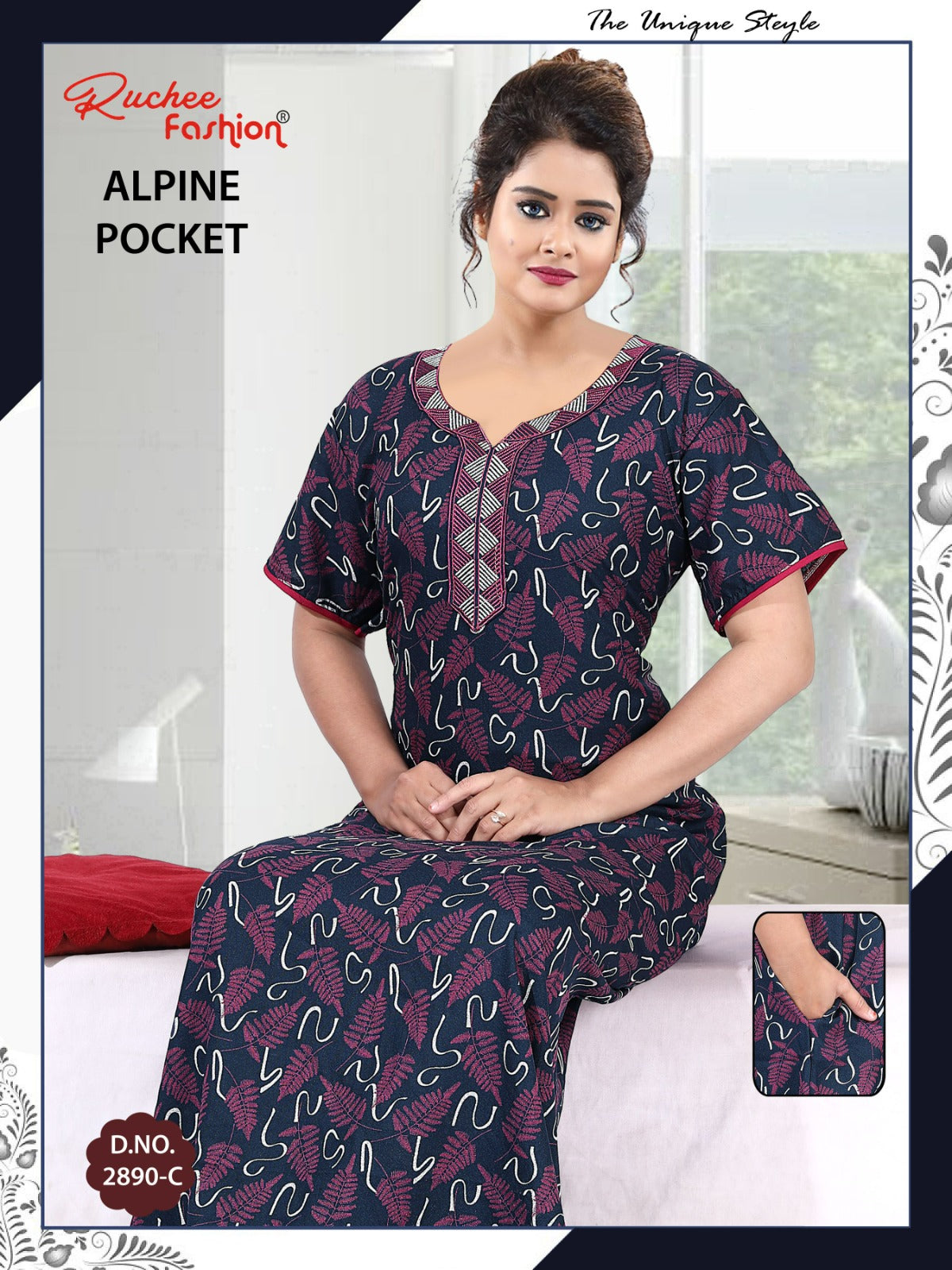 Alpine Pocket 2703 Ruchee Fashion Night Gowns Exporter Gujarat