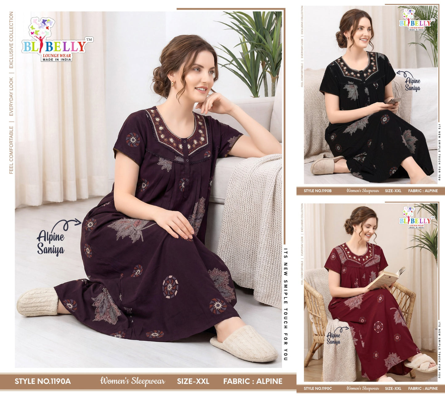 Alpine Saniya Belly Night Gowns Wholesaler Ahmedabad