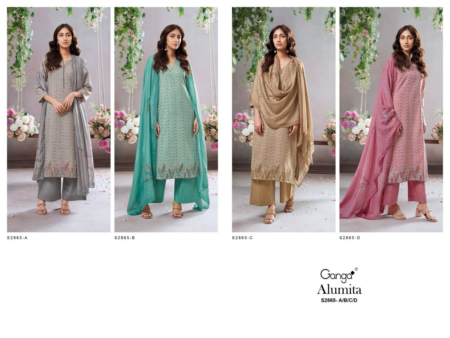 Alumita 2865 Ganga Cotton Plazzo Style Suits Wholesaler India