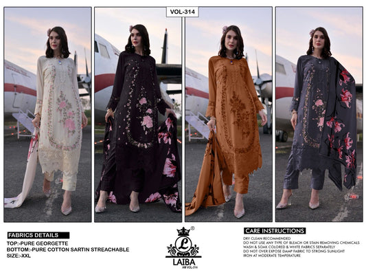 Am Vol 314 Laiba Georgette Pakistani Readymade Suits Manufacturer India